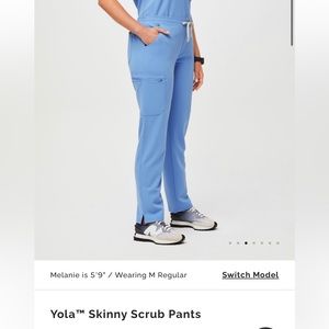 Figs Yola Skinny Scrub Pants in Ceil Blue